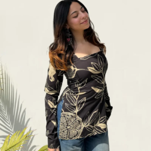 Printed Black kurti