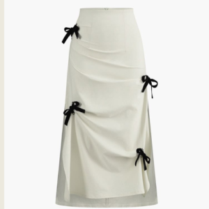 White-Bow Long Skirt