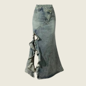 Long-Denim Skirt